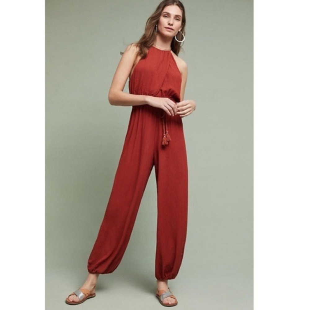 Anthropology Elevenses North Beach rust jumpsuit